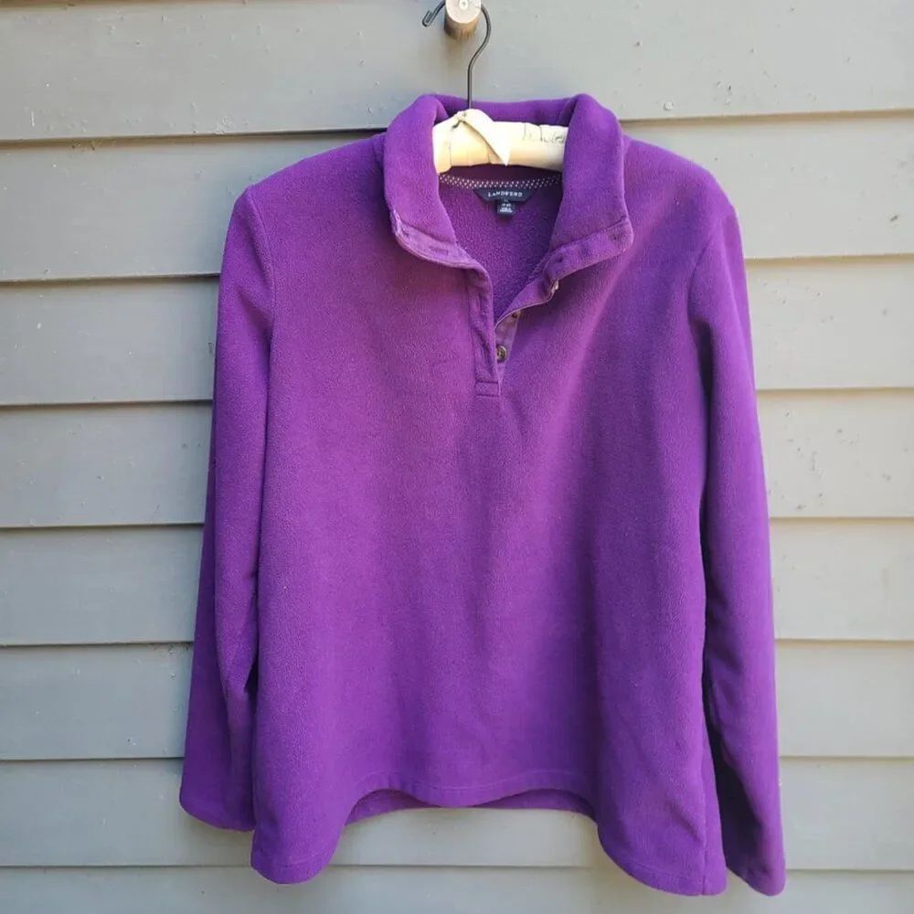 LandsEnd Purple Fleece Pop Top Size XL (18-20)